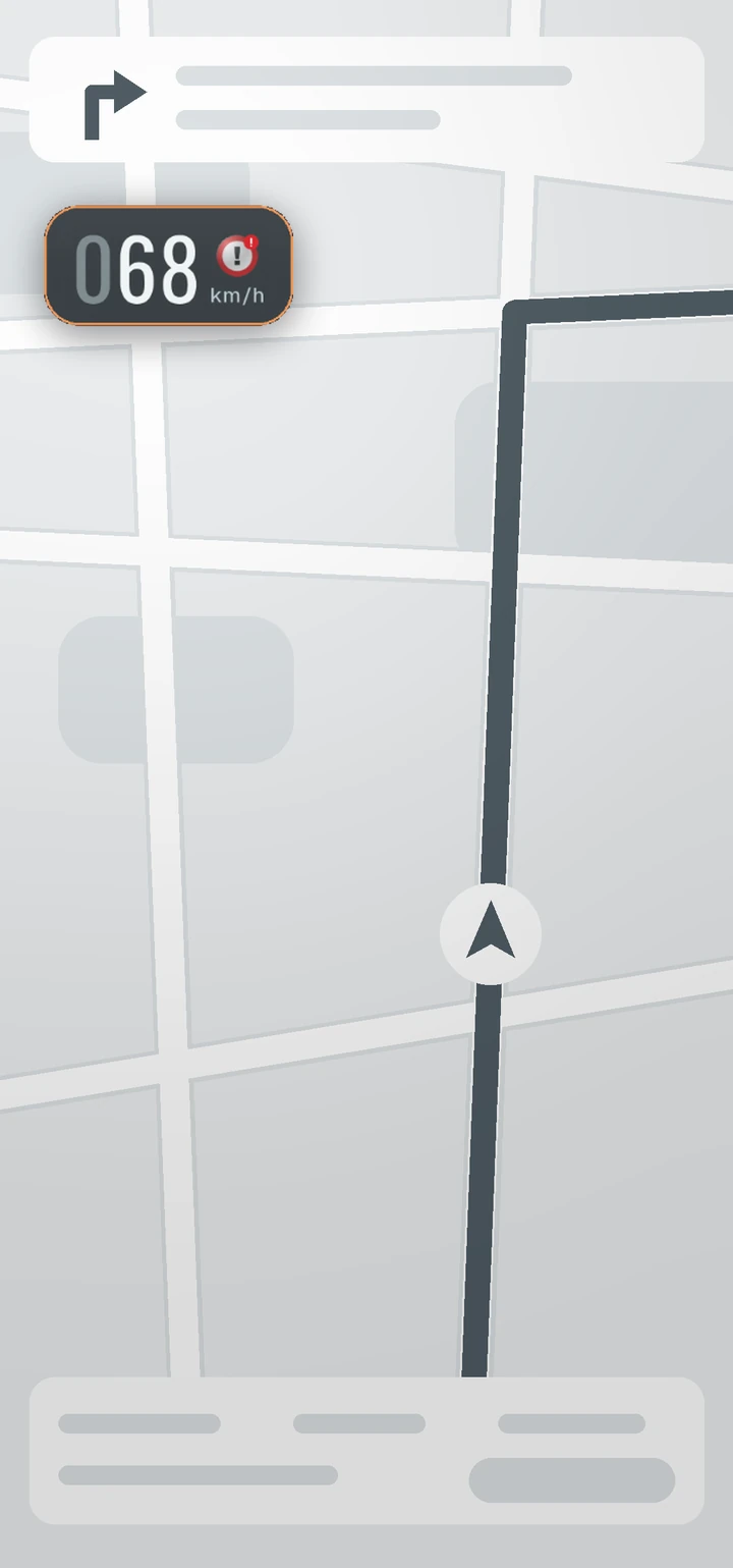 Speedix floating window displayed over a navigation app